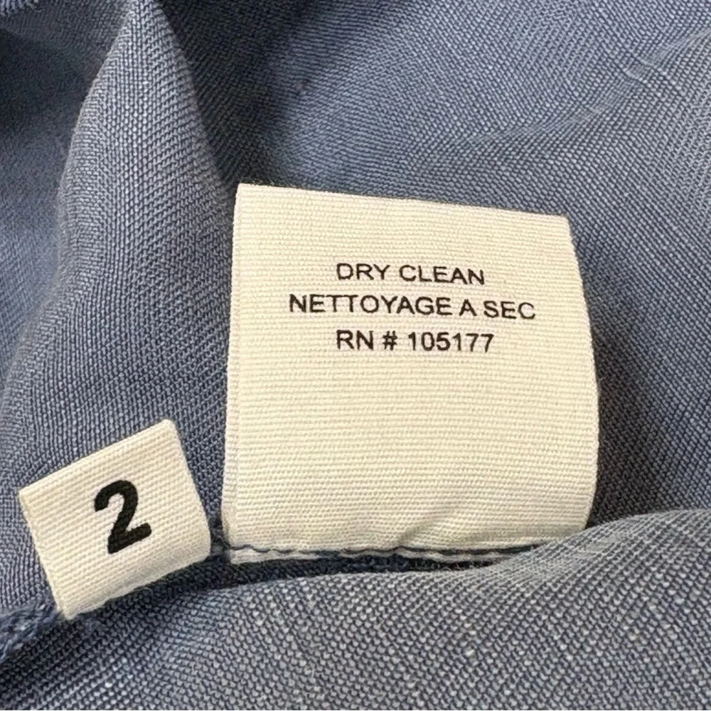 ULLA JOHNSON Olivia Off-the-Shoulder Tiered Ruffle Chambray Denim Linen Dress 2 - Picture 5 of 16